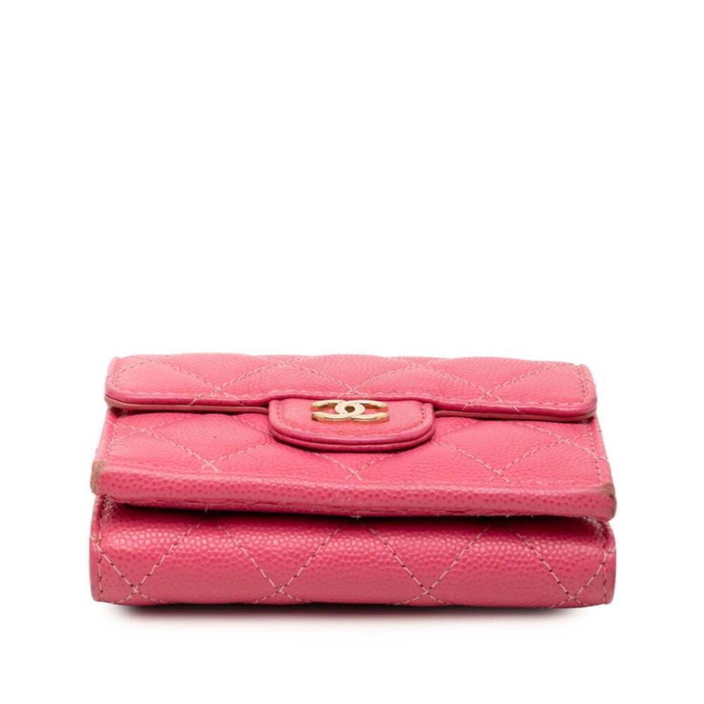 CHANEL Authentic Pink Caviar Leather Logo Wallet - Picture 3 of 9